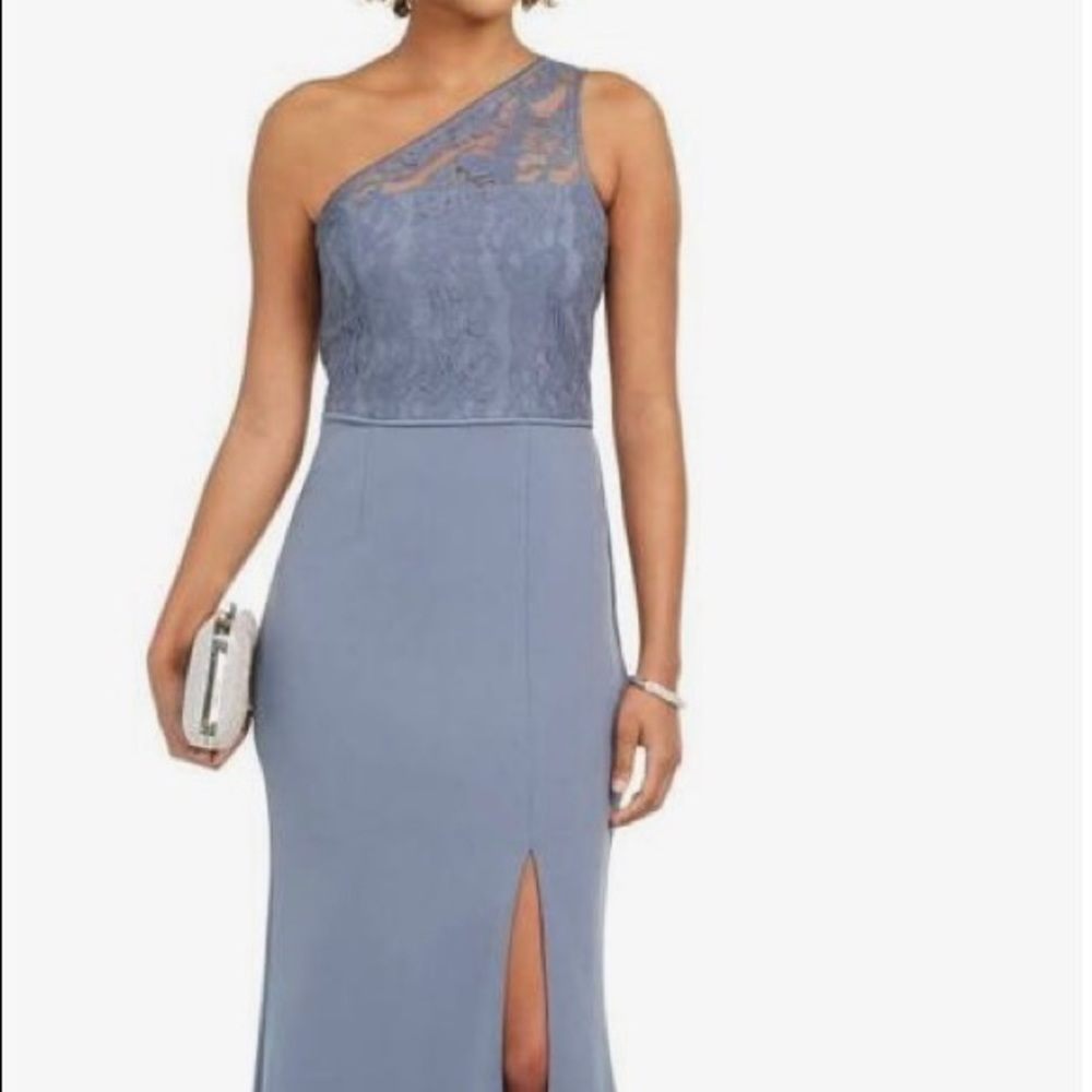 Adrianna Papell One Shoulder Lace Gown